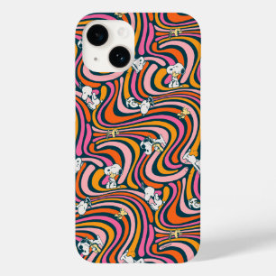Snoopy & Woodstock Groovy Vibes Purple Pattern Case-Mate iPhone 14 Case