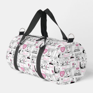 Snoopy & Woodstock Groovy Vibes Purple Pattern Duffle Bag