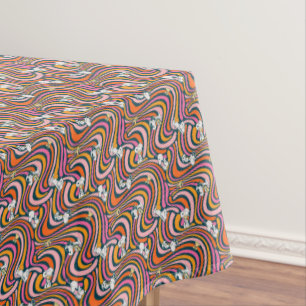 Snoopy & Woodstock Groovy Vibes Purple Pattern Tablecloth