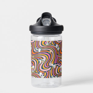 Snoopy & Woodstock Groovy Vibes Purple Pattern Water Bottle