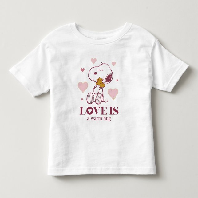 Snoopy & Woodstock - Love is Snuggles & Cuddles Toddler T-Shirt (Front)