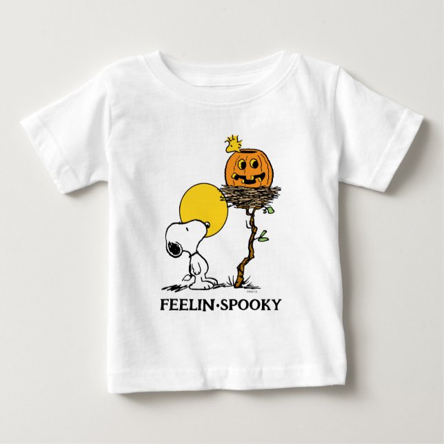 Snoopy & Woodstock Nest With Jack O' Lantern Baby T-Shirt (Front)