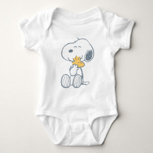 Snoopy & Woodstock Over the Moon Baby Shower Baby Bodysuit