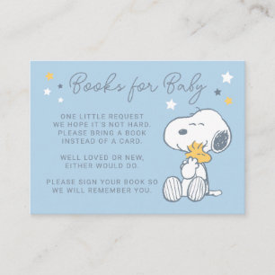 Snoopy & Woodstock Over the Moon Baby Shower Enclosure Card