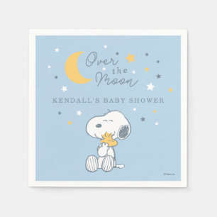 Snoopy & Woodstock Over the Moon Baby Shower Nap Napkin