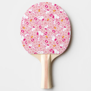 Snoopy & Woodstock Pink Hearts Pattern Ping Pong Paddle