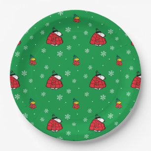 Snoopy & Woodstock Puffy Red Winter Jacket Paper Plate