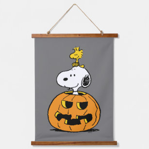 Snoopy & Woodstock Pumpkin Hanging Tapestry