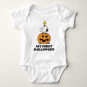 Snoopy & Woodstock Pumpkin - My First Halloween Baby Bodysuit