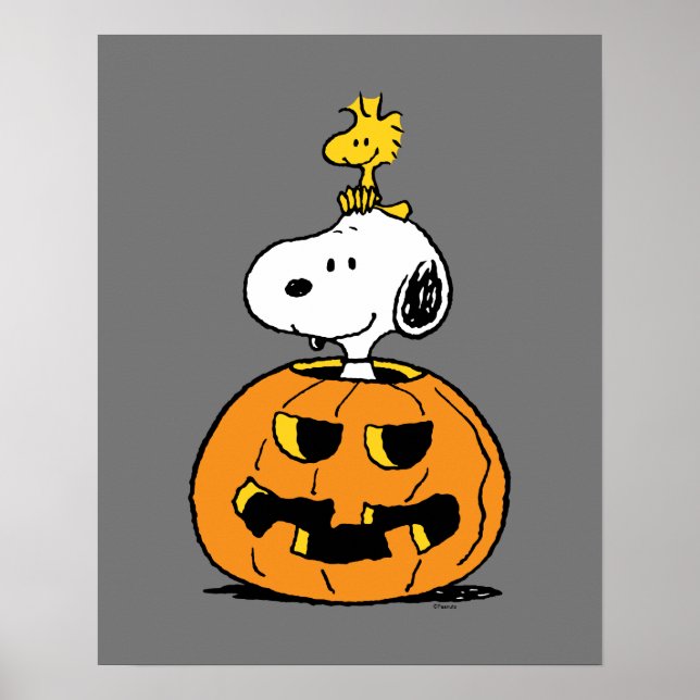 Snoopy & Woodstock Pumpkin Poster (Front)