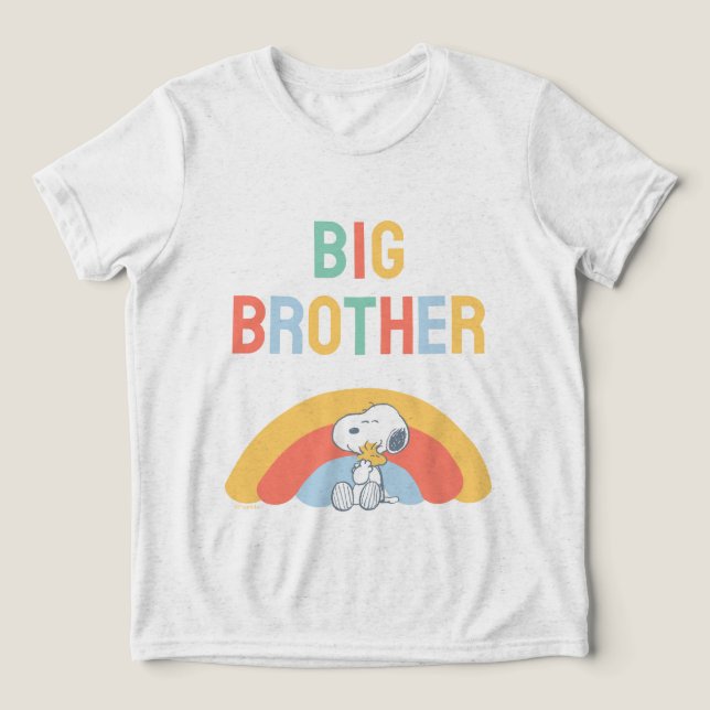 Snoopy & Woodstock Rainbow Baby Shower Tri-Blend S Shirt (Design Front)