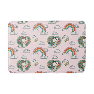 Snoopy & Woodstock Rainbow Heart Pattern Bath Mat