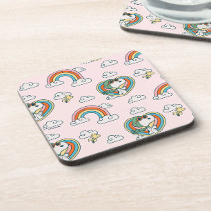 Snoopy & Woodstock Rainbow Heart Pattern Coaster