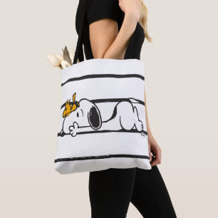 Snoopy & Woodstock   Smile Giggle Laugh Tote Bag