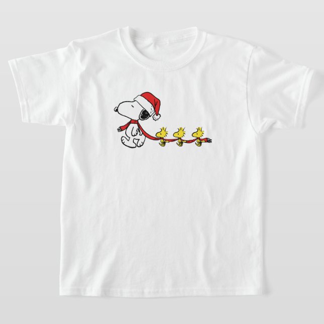 snoopy & woodstock walk on winter season T-Shirt (Laydown)