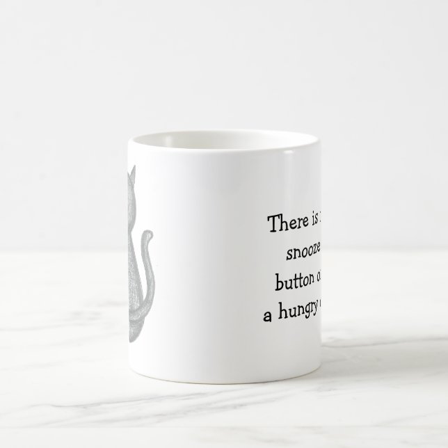 Snooze Button Cat Mug - Original Artwork (Center)