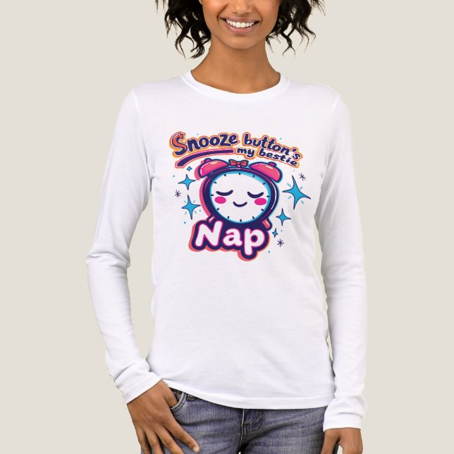 Snooze button’s my bestie Tri-Blend shirt (Front)