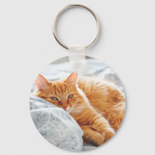 Snoozing Kitten Keychain