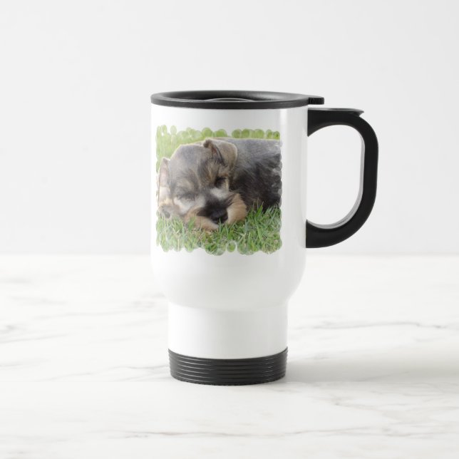 Snoozing Schnauzer Travel Mug (Right)