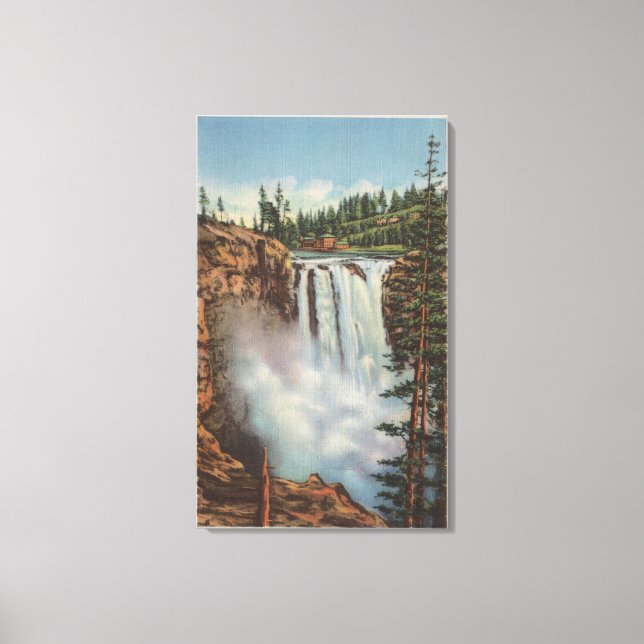 Snoqualmie Falls, WA - View of Falls at Top Canvas Print (Front)