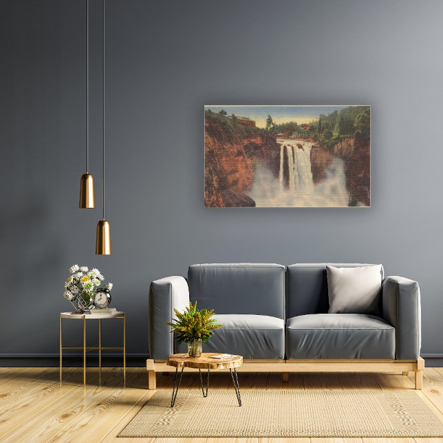 Snoqualmie Falls, WA - View of Falls & Lodge Canvas Print (Creator Uploaded)