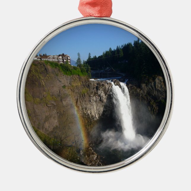Snoqualmie Falls Washington Metal Tree Decoration (Front)