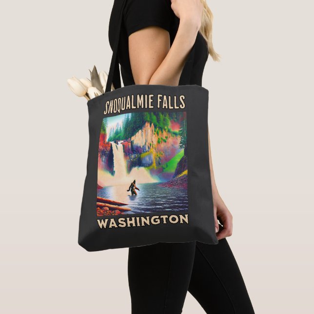 Snoqualmie Falls Washington Shirt, Sasquatch  Tote Bag (Close Up)