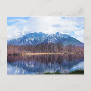 Snoqualmie lake reflection postcard
