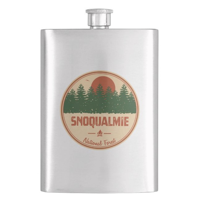 Snoqualmie National Forest Hip Flask (Front)