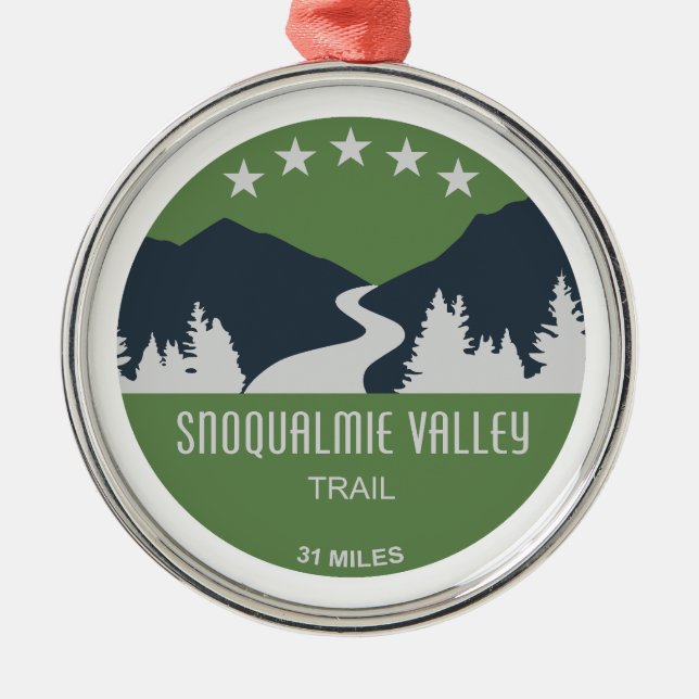 Snoqualmie Valley Trail Washington State Metal Tree Decoration (Front)