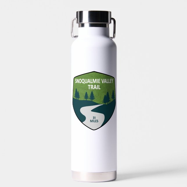 Snoqualmie Valley Trail Washington State Water Bottle (Front)