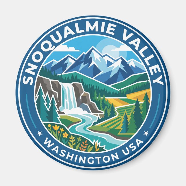 Snoqualmie Valley USA Magnet (Front)