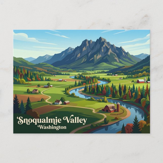 Snoqualmie Valley USA Postcard (Front)