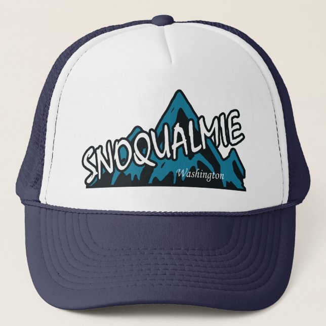 Snoqualmie Washington Mountains Trucker Hat (Front)