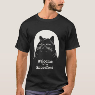 Snorefest Annoyed Cat Workplace Students Office Pa T-Shirt
