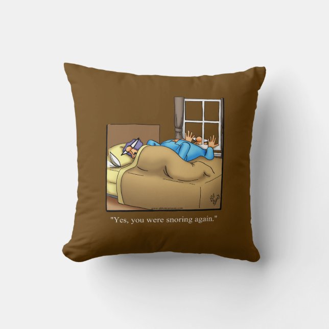  Snoring Humour Throw Pillow Gift (Front)