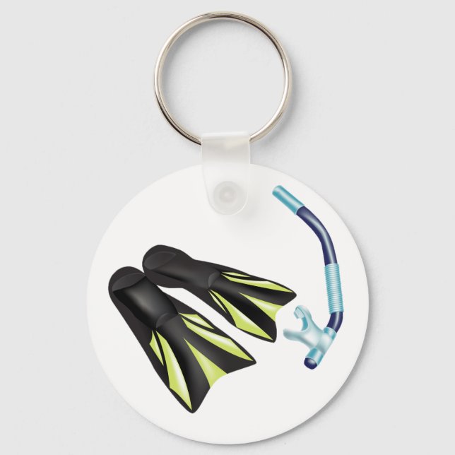 Snorkel And Flippers Keychain (Front)