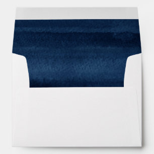 Snorkel Blue Watercolor Modern Wedding Envelopes