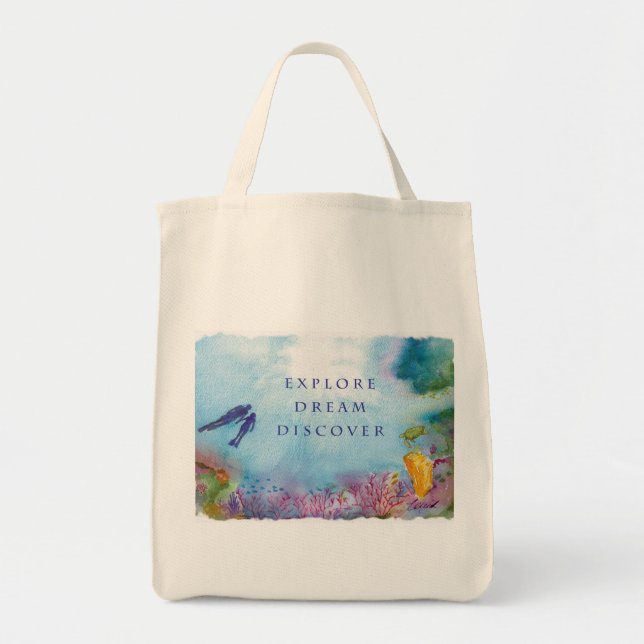 Snorkel Couple Canvas Tote Bag (Front)