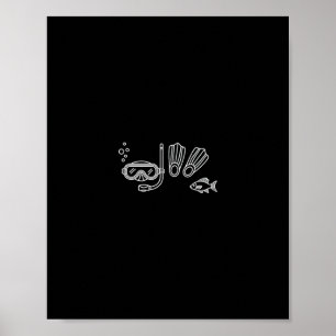 Snorkel Mask And Fins For Diving Lovers – Summer V Poster