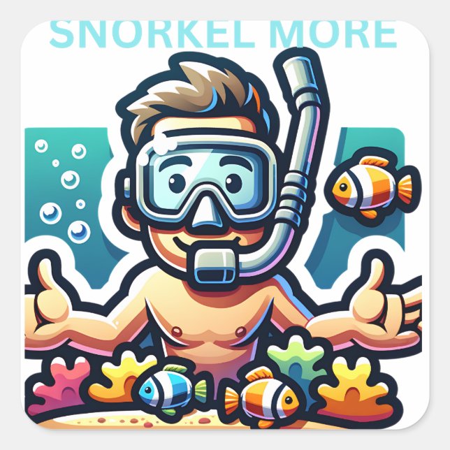 Snorkel More Square Sticker (Front)
