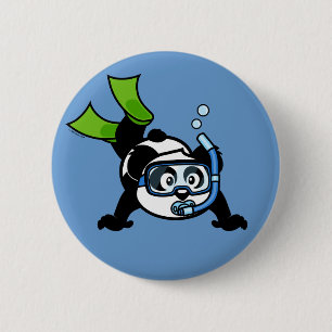 Snorkel Panda 6 Cm Round Badge