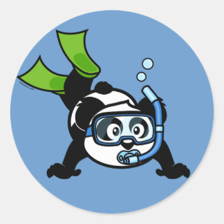 Snorkel Panda Classic Round Sticker