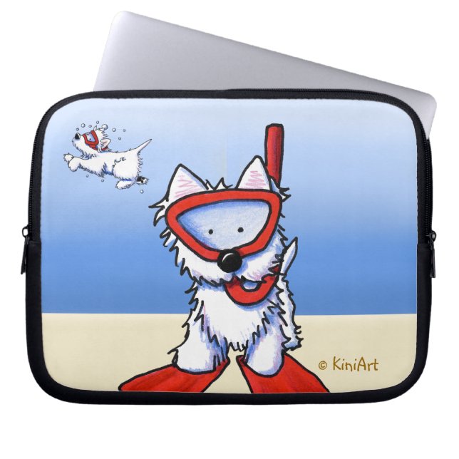 Snorkel Westies Laptop Sleeve (Front)
