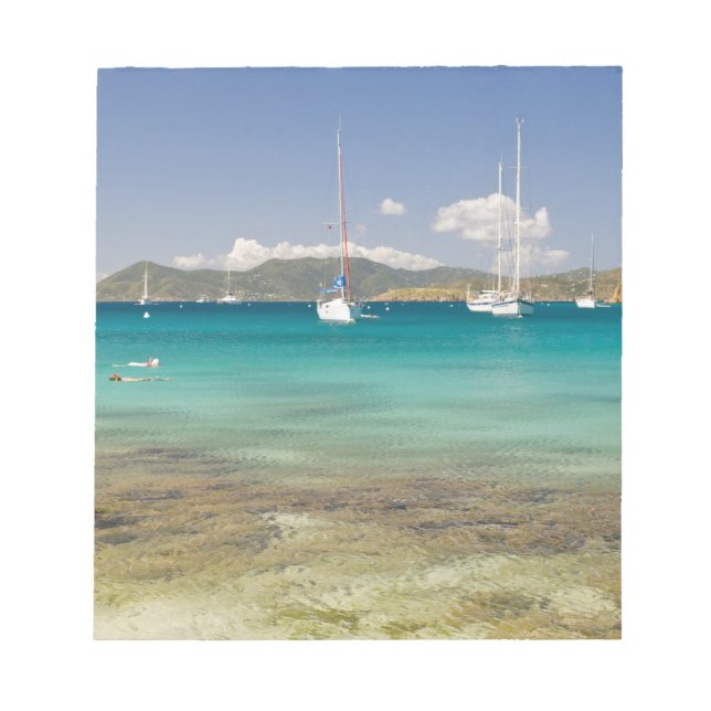 Snorkelers in idyllic Pirates Bight cove, Bight, Notepad (Front)