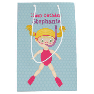 Snorkelling Girl Beach Party Medium Gift Bag