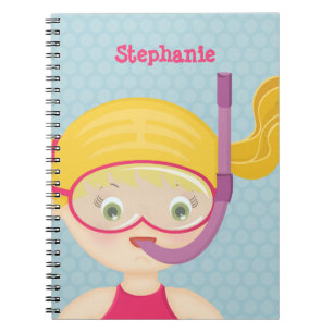 Snorkelling Girl Beach Party Notebook
