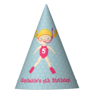 Snorkelling Girl Beach Party Party Hat