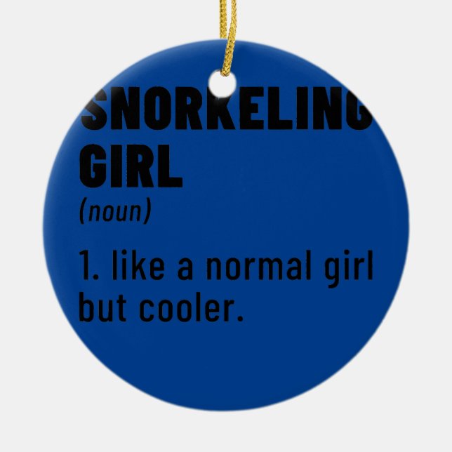 Snorkelling Girl Noun Definition Diver Scuba Ceramic Tree Decoration (Front)