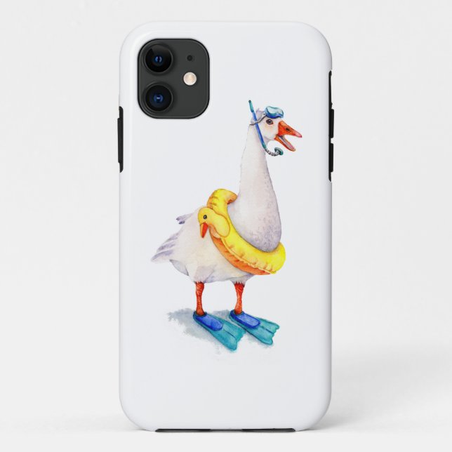 Snorkelling White Goose Case-Mate iPhone Case (Back)